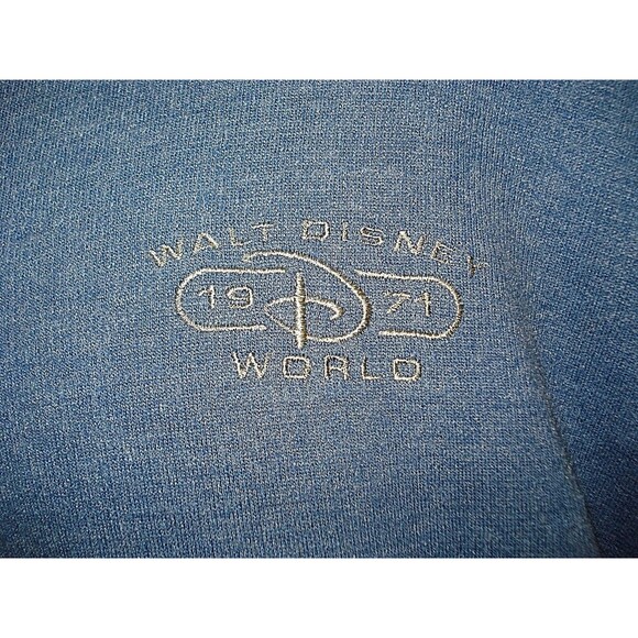 Walt Disney World 1971 Mens Lg Quarter Zip Blue Pullover Sweater Disney Park L - Picture 4 of 6